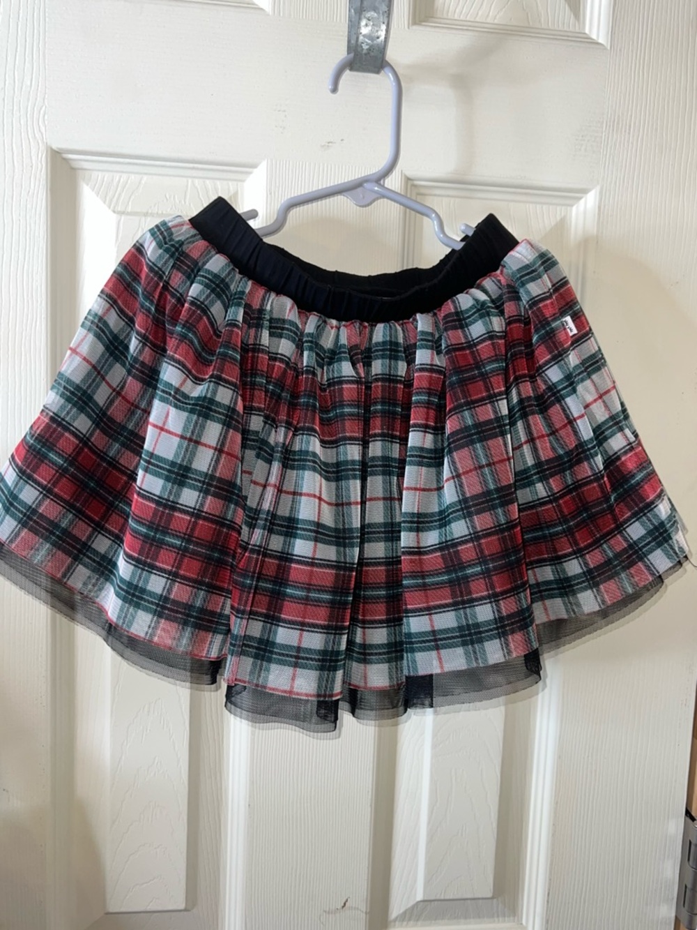 Little Sleepies Play Holly Plaid Tutu Skirt Red Green Bamboo Size 6 Girls EUC